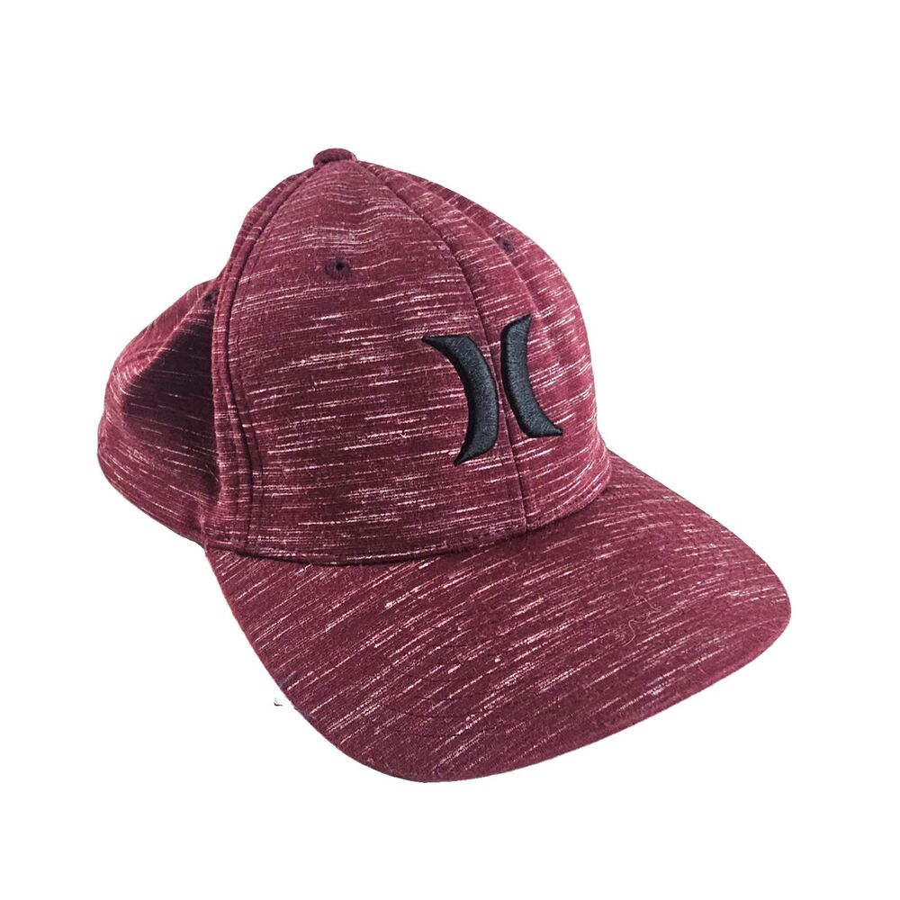 Hurley Hat Mens Burgundy Flexfit L/XL Maroon Heathered Stretch Fit Baseball Cap